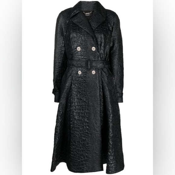 New💯 Original. Versace embossed-crocodile laminated trench coat - Picture 3 of 8